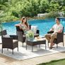 Garden Furniture Set, PE Polyrattan, Lounge Set, 4 pieces Patio Furniture, Outdoor, for Patio, Balcony, Garden Image 6
