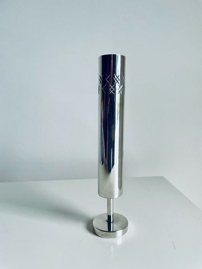 Vintage Silver Plated Bud Vase Mid Century Modern Pedestal Vase 17cm
