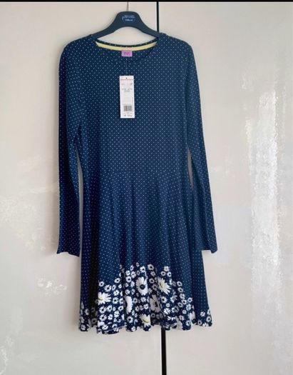 F&F Polka dots Girls Dress 12-13Y | New | Navy Blue Floral
