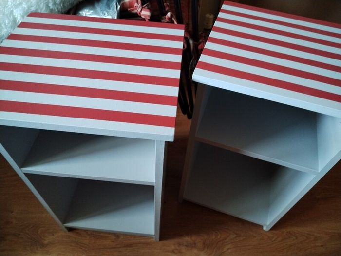 lockers open faced with really nice red stripe on top to add character x2