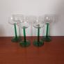 Fabulous Set of Four Vintage Retro Luminarc Long Emerald Green Stemmed Alsace White Wine Glasses, Made in France, Circa 1970, (Straight Stems) Image 3