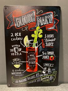 Bloody Mary Tin Metal Sign