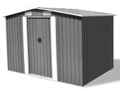 Garden Storage Shed Grey Metal 257x205x178 cm