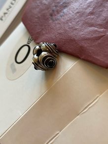 Pandora Clip Charm Brand New oxidised with Black Onyx