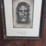 Antique plate print Religious Wall Picture Lord Jesus Christ in its orighinal condition from old church sale in France Image 2