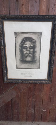 Antique plate print Religious Wall Picture Lord Jesus Christ in its orighinal condition from old church sale in France
