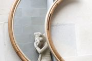 Boho Rattan Mirror Moon Shape