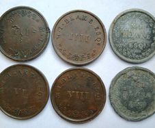6 M.I. Blake Esq Truck tokens Galway and 1 I. Fortune & Co Token Galway