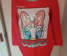Comics lovely red sequin sweat shirt size UK12/14 EU40/42 Perfect condition Postage included