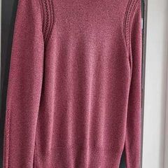 NEXT Blush Metallic Rollneck Knit Sz M (Fit 10-14UK)