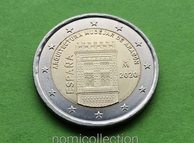 Spain 2020 year Uncirculated 2 Euro coin.