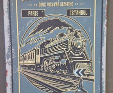 Vintage Style  Metal Sign. Orient express train advertisement.