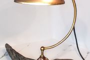 Large unique rotating boag oak lamp