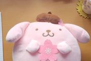Sanrio pompompurin sakura cute plush bag limited edition
