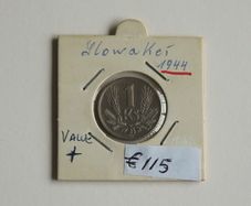 Rare Slovakia 1 Koruna 1944  Slovenska WW2 era