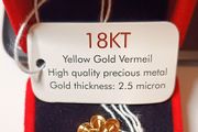 New sterling silver ring gold plated size R(9)