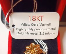 New sterling silver ring gold plated size R(9)