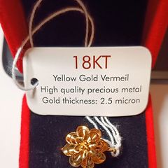 New sterling silver ring gold plated size R(9)