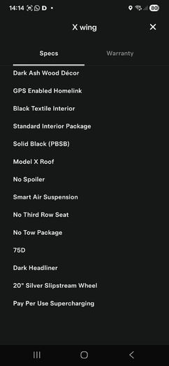 Tesla Model X 2018 open to P/X