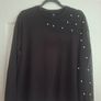 Ladies Black Top with Pearl Design Image 7