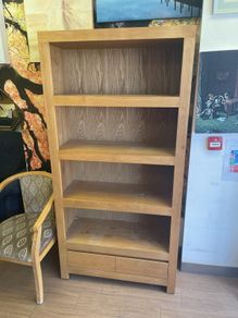 wooden shelf unit