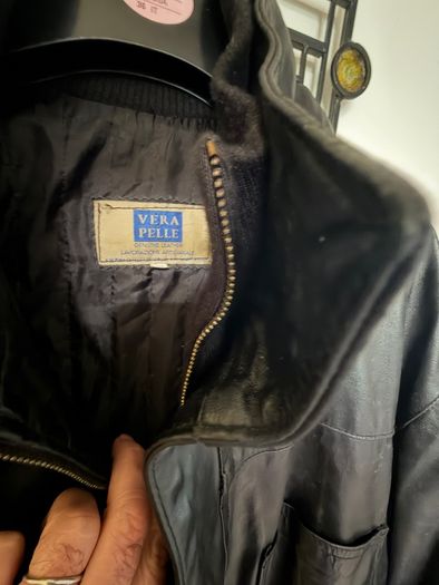 Vintage Italian Leather Coat Matrix Style XXL