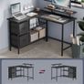 L-shaped desk with monitor stand and shelf Image 2