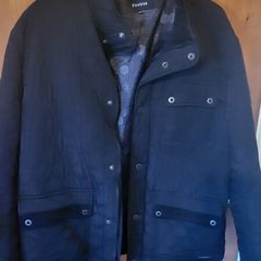 Mens black quilted Firetrap Coat