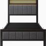 Single Bed Frames with Storage Headboard and Charging Station/LED Lights Image 2
