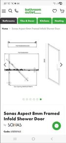 Sonas Aspect 900mm Infold Shower Door