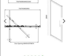Sonas Aspect 900mm Infold Shower Door