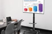 Adjustable TV Trolley with Shelf TV Bracket on Wheels