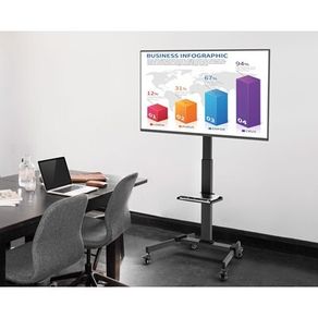 Adjustable TV Trolley with Shelf TV Bracket on Wheels