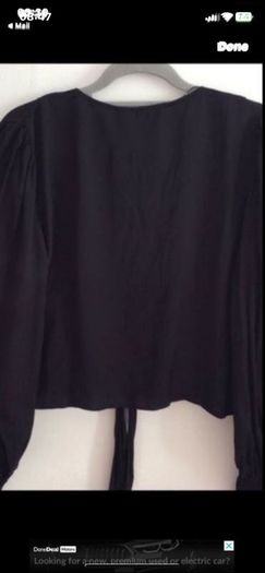 top Bnwt Zara black top size large tie front end