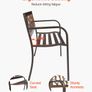 Outdoor Bench 127 cm Carbon Steel Metal Frame with PVC Floral Pattern Backrest and Round Edge Armrests Image 5