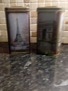 2 Vintage Paris  Money Box Tins