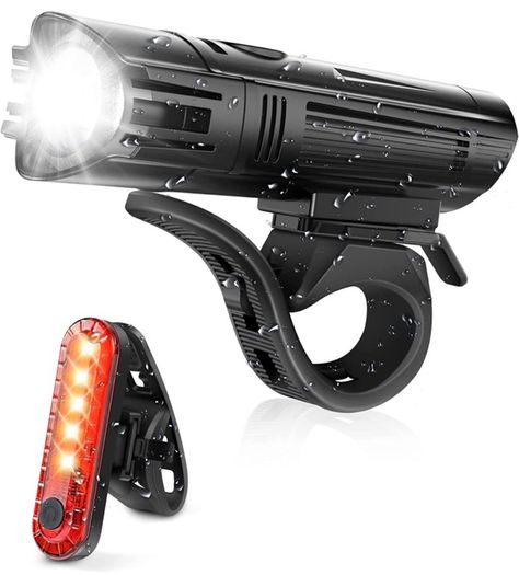 Super Bright Bike Light Set, Powerful LED USB Rechargeable Front Headlight and Back Taillight, 2000mah Lithium Battery, Waterproof, 4 Lighting Modes Mountain Road Bicycle Lights (FREE POSTAGE)