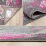 Living Room RUG - Short Pile, Bordered, Soft, Area Carpet for Bedroom & Home Decoration, Square Pattern Rugs, Contemporary, Small to Extra Large (Grey_Pink, 80 x 150 cm) Image 3