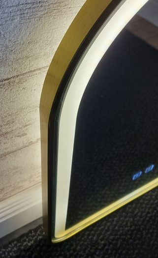 LED Bathroom Mirror Antifog Demister Gold