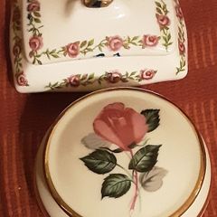 two ceramic pin dishes