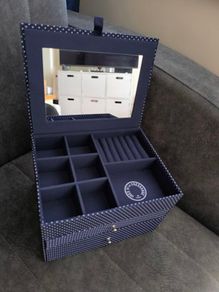 Polka Dot Blue Jewellery Box