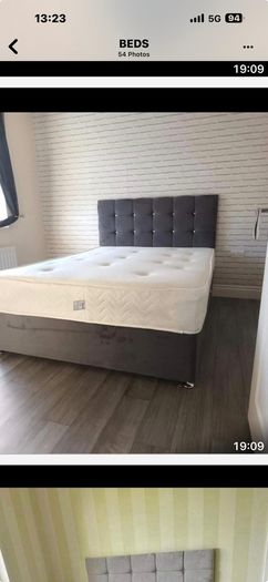 Brand New Stylist double Divan Beds. New Tufted Mattresses Instock. Optional Drawers Available