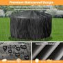 Round Garden Furniture Covers Waterproof, Large Table Cover 250x90cm, Heavy Duty 420D Outdoor Windproof, Anti-UV Circular Patio Set Black Image 3