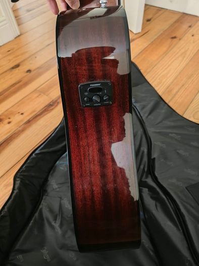 Mahagony Acoustic Steel Guitar including Capo, Case and picks