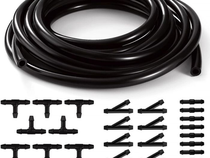 3m Car Windshield Washer Hose Kit, with 30 PCS Hose Connectors (Y I T-Type), Universal Windscreen Washer Hose, Silicone Rubber Windscreen Wiper Hose, Connecting Car Water Pump and Nozzle, Black