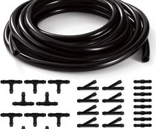 3m Car Windshield Washer Hose Kit, with 30 PCS Hose Connectors (Y I T-Type), Universal Windscreen Washer Hose, Silicone Rubber Windscreen Wiper Hose, Connecting Car Water Pump and Nozzle, Black