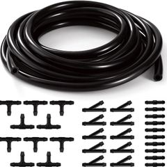 3m Car Windshield Washer Hose Kit, with 30 PCS Hose Connectors (Y I T-Type), Universal Windscreen Washer Hose, Silicone Rubber Windscreen Wiper Hose, Connecting Car Water Pump and Nozzle, Black