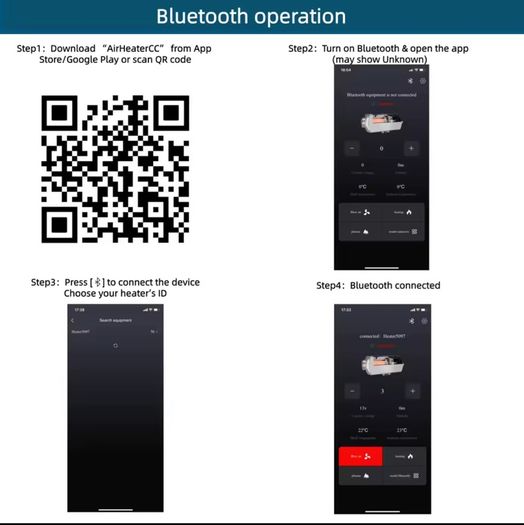 Bluethoot app 5-8KW Diesel Heater 10L 12V 24V Split Car Parking Heater LCD Monitor With Muffler for Trailer Camper Van Boat