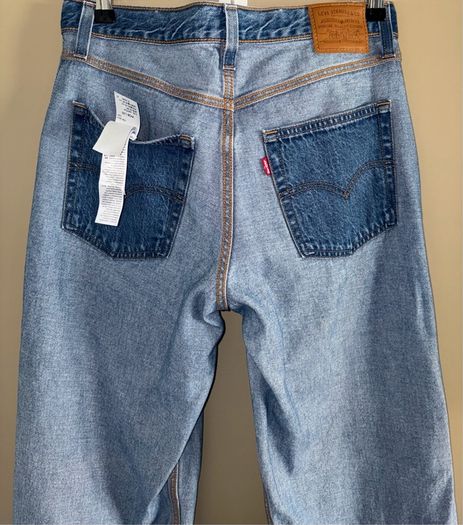 Levis Reversible 2-in-1 Baggy Dads Jeans W29/L30 UK 10 Relaxed Fit Light Blue Wash Utility Baggy Wide Leg