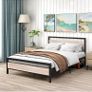 Double Bed Frames with Wood Headboard Image 2